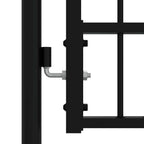 Puerta de valla KAMPEN con punta de lanza negra, 103 x 100 cm, acero