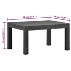 Set de muebles de jardín 2 pzas cojines PP ratán gris antracita