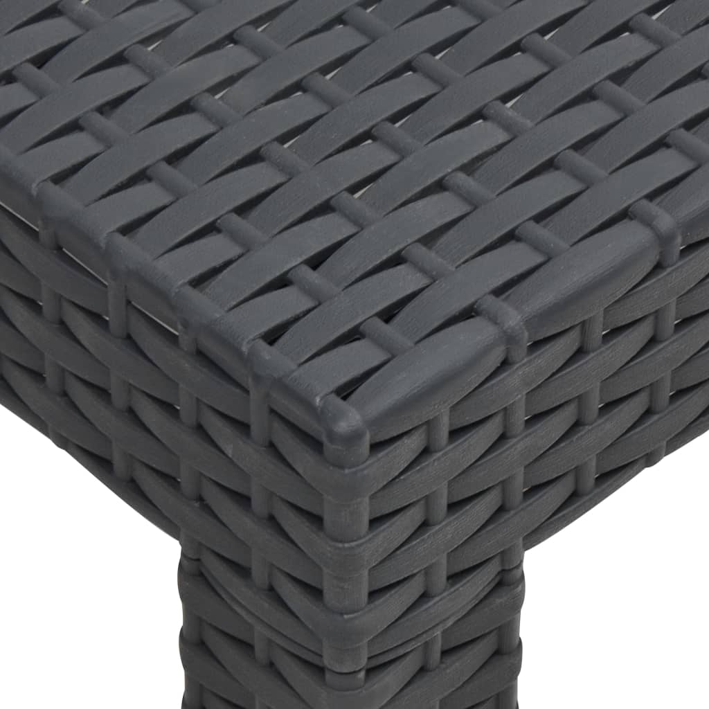 Set de muebles de jardín 2 pzas cojines PP ratán gris antracita