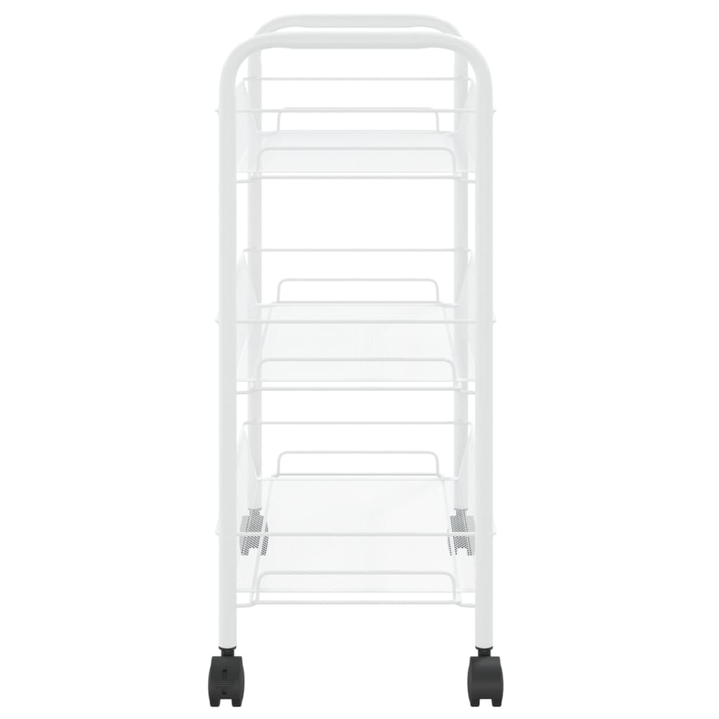 Carrito de cocina 3 niveles hierro blanco 46x26x64 cm