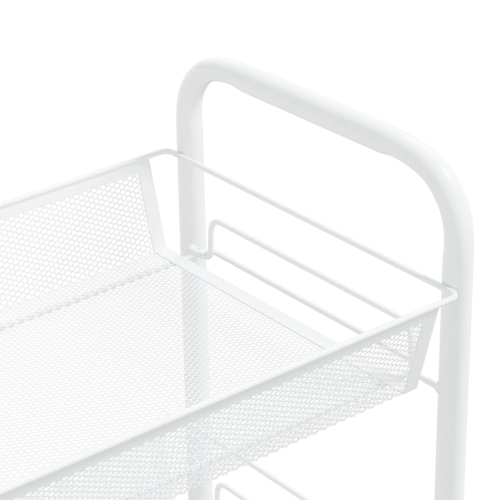 Carrito de cocina 3 niveles hierro blanco 46x26x64 cm