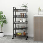 Carrito de cocina 3 niveles hierro blanco 46x26x64 cm