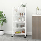 Carrito de cocina 3 niveles hierro blanco 46x26x64 cm