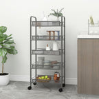 Carrito de cocina 3 niveles hierro blanco 46x26x64 cm