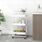 Carrito de cocina 3 niveles hierro blanco 46x26x64 cm