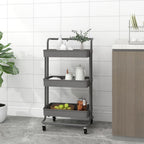 Carrito de cocina 3 niveles hierro blanco 46x26x64 cm