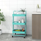 Carrito de cocina 3 niveles hierro blanco 46x26x64 cm