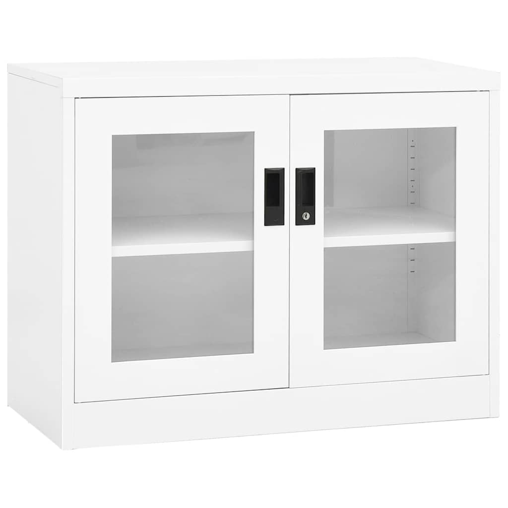 Armario de oficina de acero blanco 90x40x102 cm