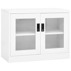 Armario de oficina de acero blanco 90x40x102 cm