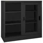 Armario con puerta corredera acero antracita 90x40x90 cm