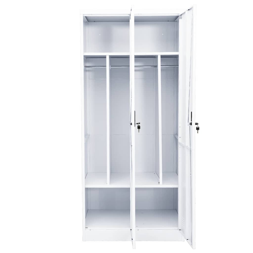 Armario de acero blanco 80x50x180 cm