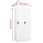 Armario de acero blanco 80x50x180 cm