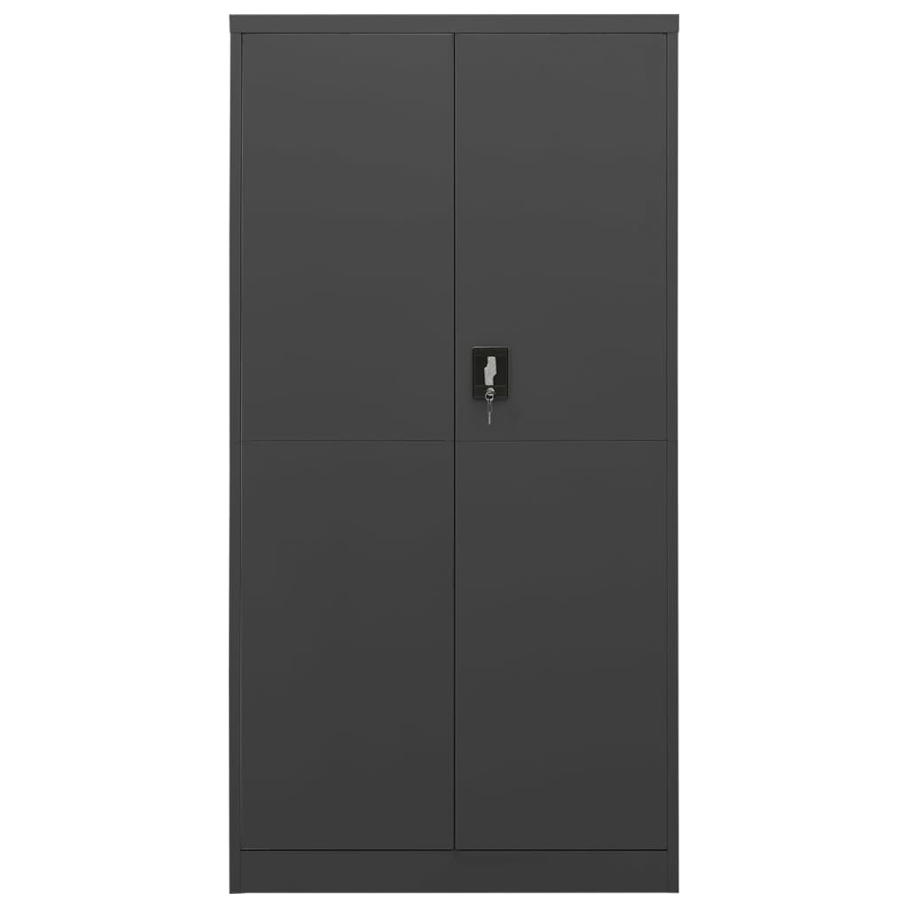 Armario de taquilla de acero gris antracita 90x40x180 cm