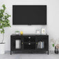 Mueble para el televisor acero y vidrio blanco 105x35x52 cm