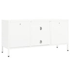 Mueble para el televisor acero y vidrio blanco 105x35x52 cm