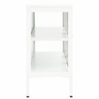 Aparador de acero y vidrio blanco 105x35x70 cm