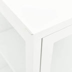 Aparador de acero y vidrio blanco 105x35x70 cm