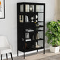 Vitrina de acero y vidrio templado blanca 90x40x180 cm