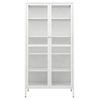 Vitrina de acero y vidrio templado blanca 90x40x180 cm