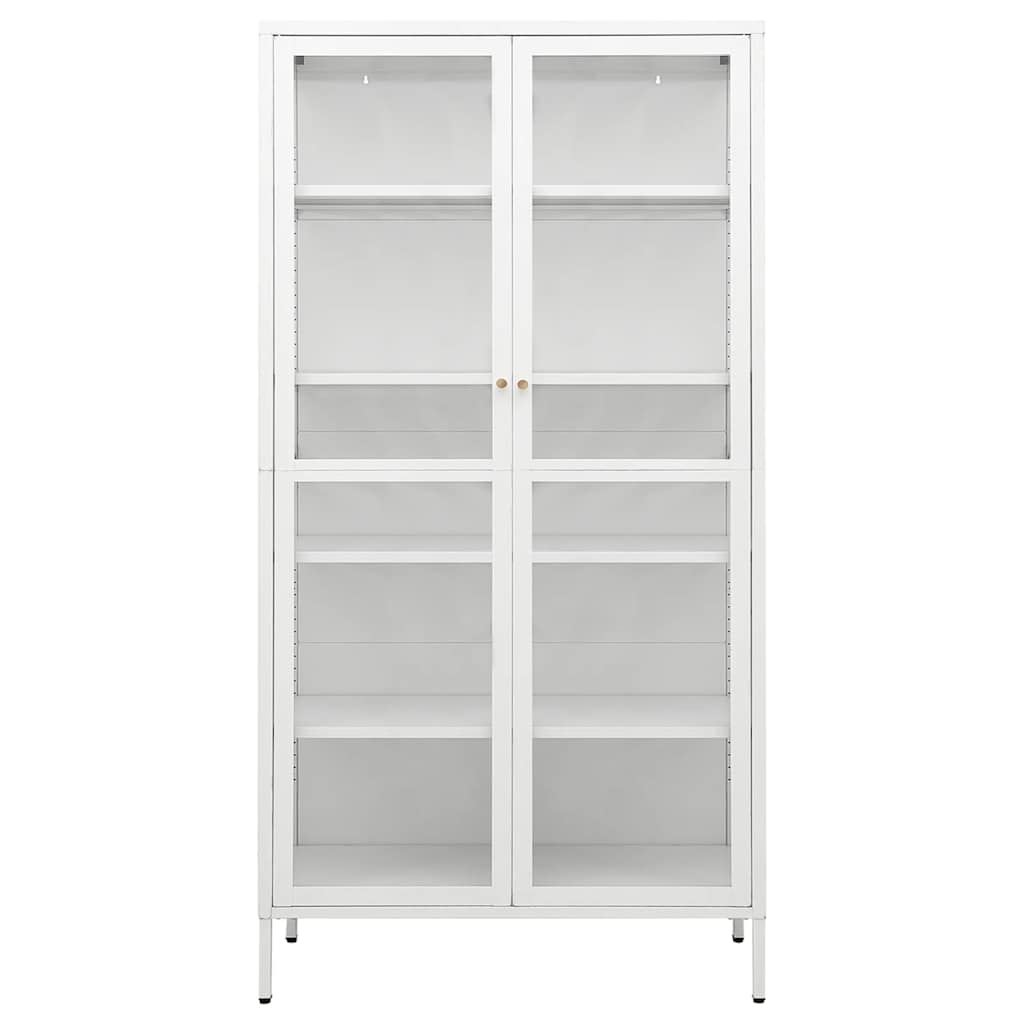 Vitrina de acero y vidrio templado blanca 90x40x180 cm