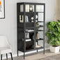 Vitrina de acero y vidrio templado blanca 90x40x180 cm