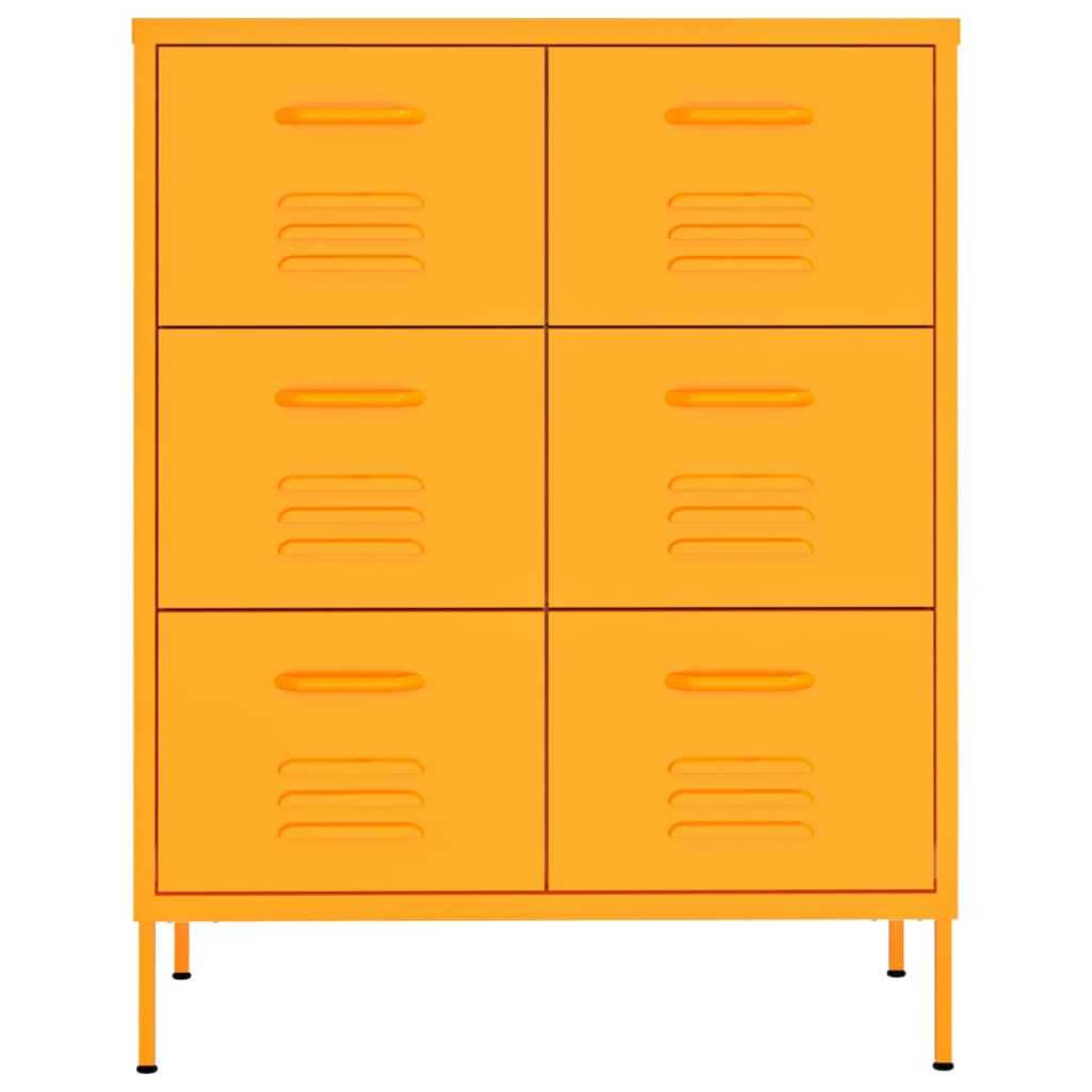 Armario almacenamiento acero amarillo mostaza 80x35x101,5 cm