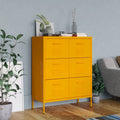 Armario almacenamiento acero amarillo mostaza 80x35x101,5 cm