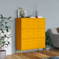 Mustard Yellow Steel Storage Cabinet 80x35x101.5 cm