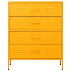 Armario de cajones de acero amarillo mostaza 80x35x101,5 cm