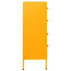 Armario de cajones de acero amarillo mostaza 80x35x101,5 cm