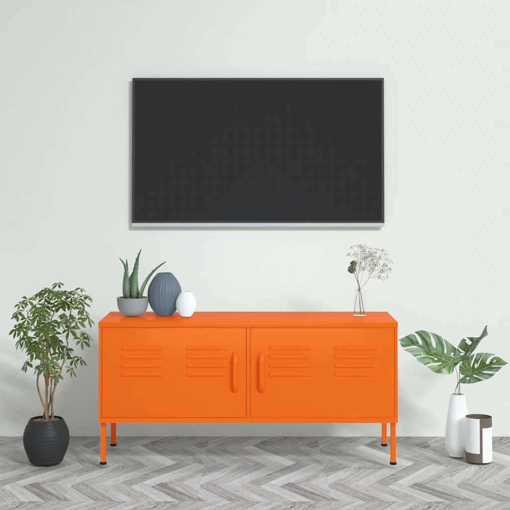 TV cabinet metal and grey MDF 105x36x47 cm