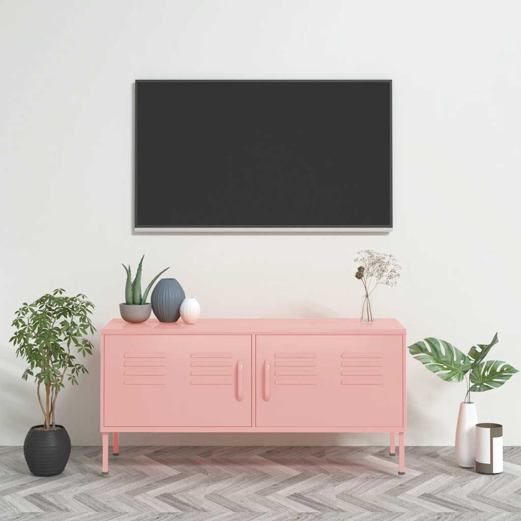 TV cabinet metal and grey MDF 105x36x47 cm