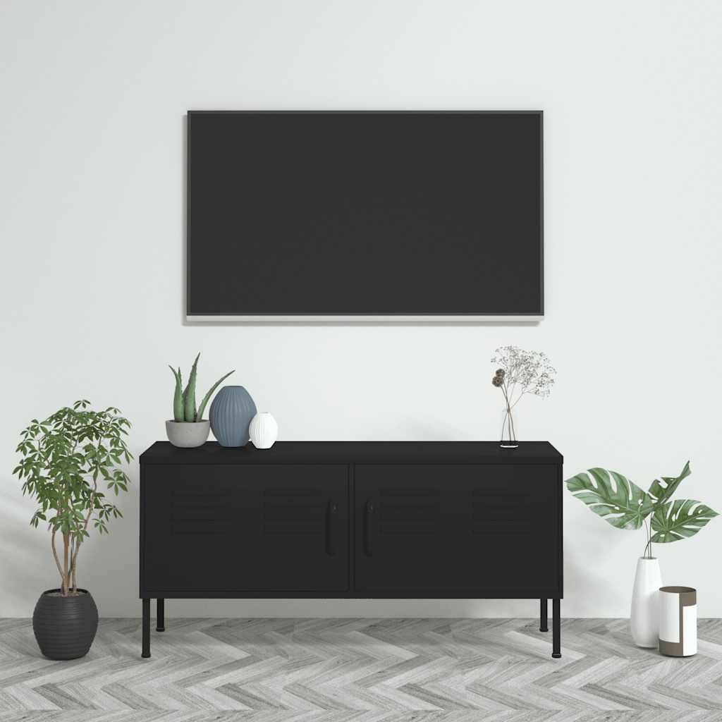 TV cabinet metal and grey MDF 105x36x47 cm