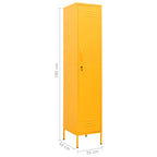 Armario taquilla de acero amarillo mostaza 35x46x180 cm