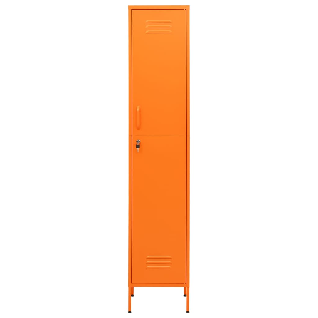 Armario de taquilla de acero naranja 35x46x180 cm