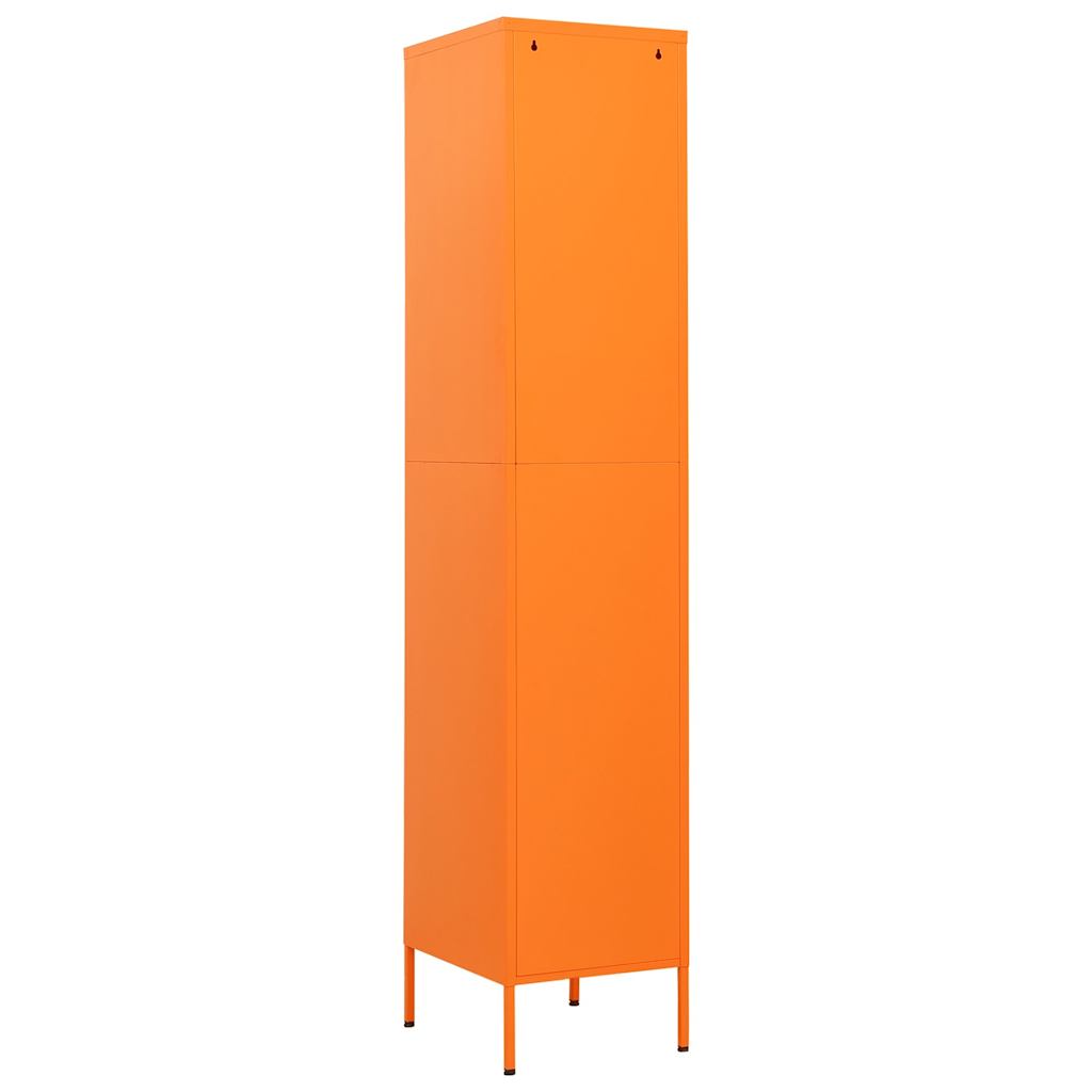 Armario de taquilla de acero naranja 35x46x180 cm