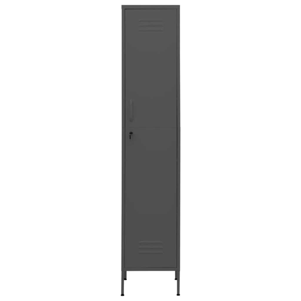 Armario de taquilla de acero gris antracita 35x46x180 cm