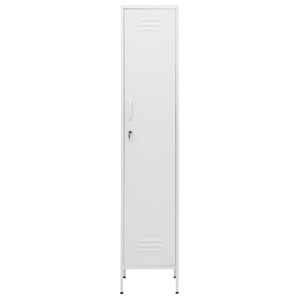 Armario de taquilla de acero blanco 35x46x180 cm
