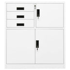 Armario de oficina de acero blanco 90x40x102 cm