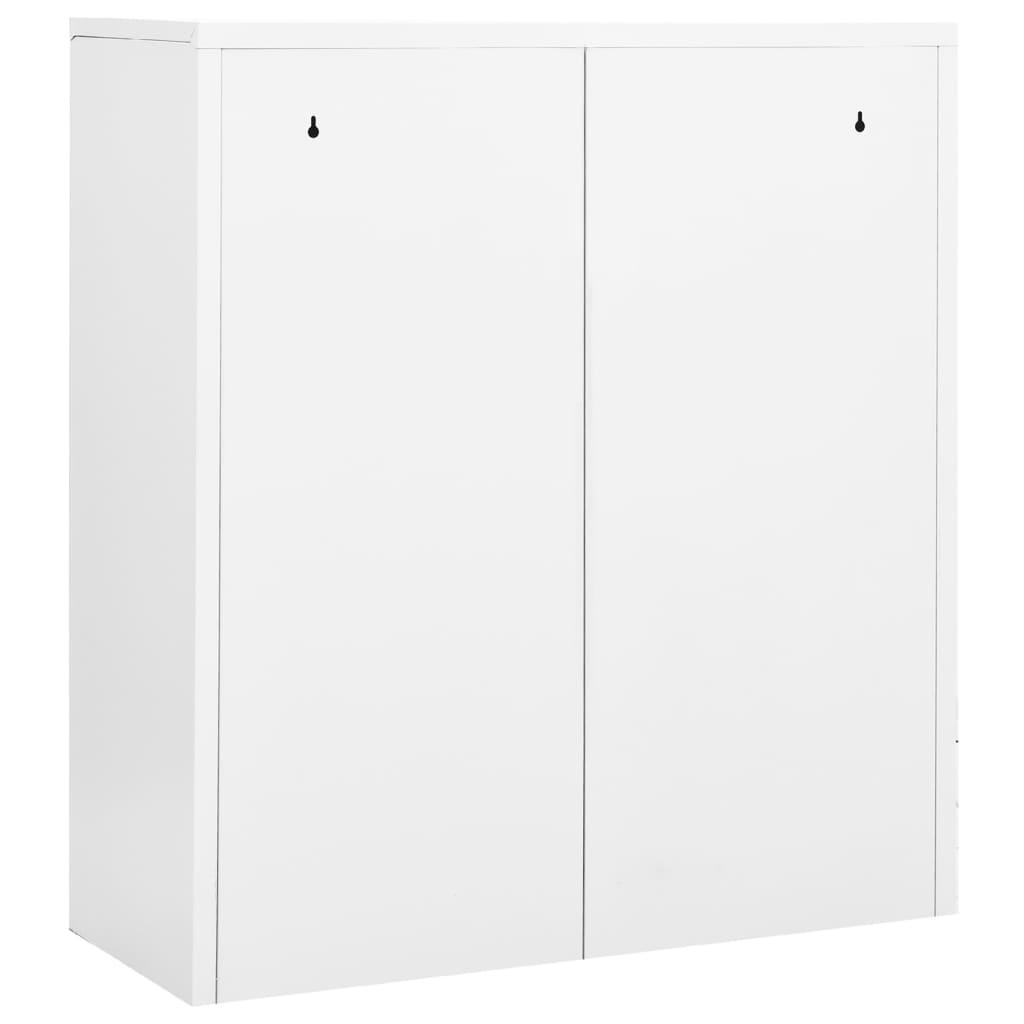Armario de oficina de acero blanco 90x40x102 cm