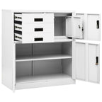 Armario de oficina de acero blanco 90x40x102 cm