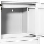 Armario de oficina de acero blanco 90x40x102 cm