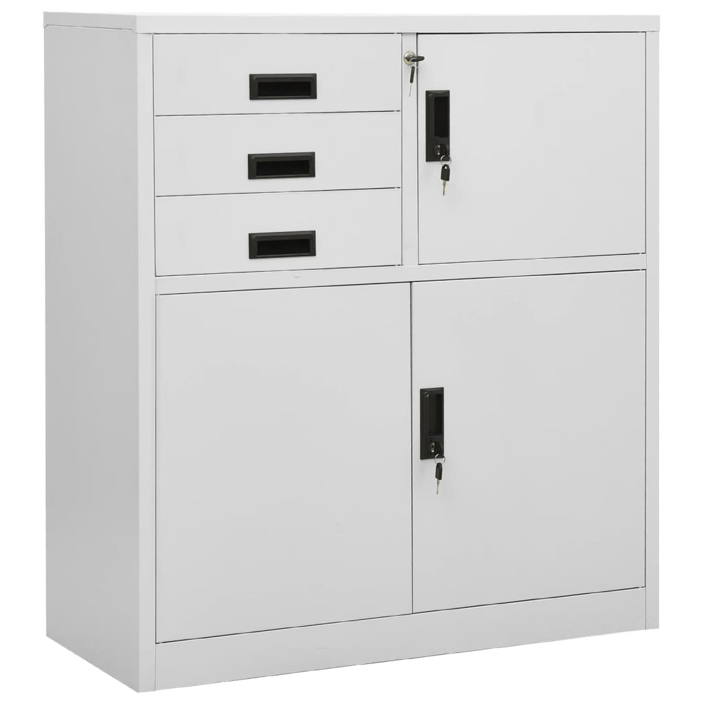 Armario de oficina de acero blanco 90x40x102 cm