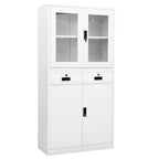 Armario de oficina de acero blanco 90x40x102 cm