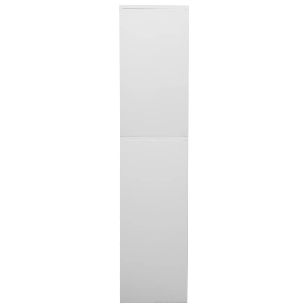 Armario de oficina acero vidrio templado gris claro 90x40x180cm