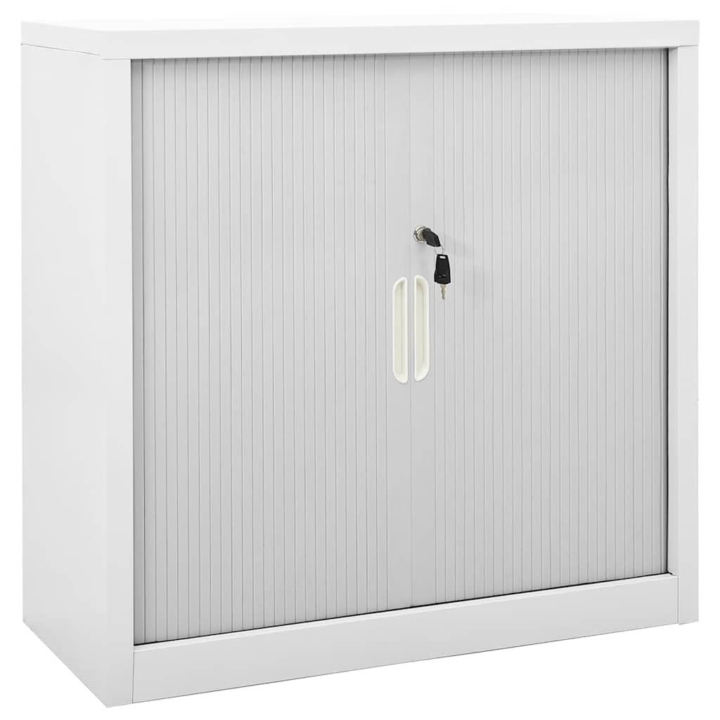 Armario con puerta corredera blanca acero 90x40x90 cm