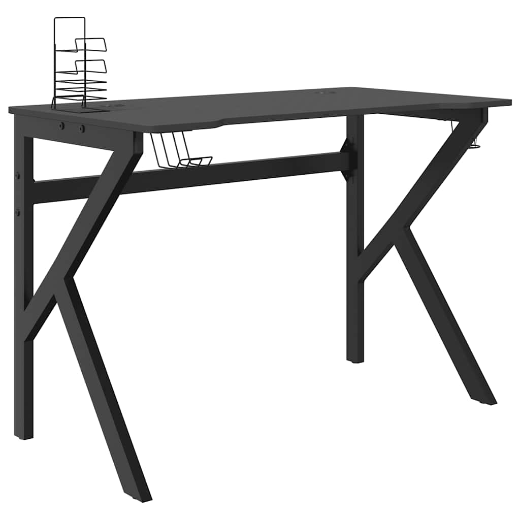 Escritorio gaming con patas en forma de K negro 110x60x75 cm