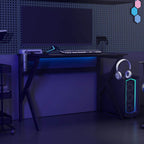 Escritorio gaming con patas en forma de K negro 110x60x75 cm