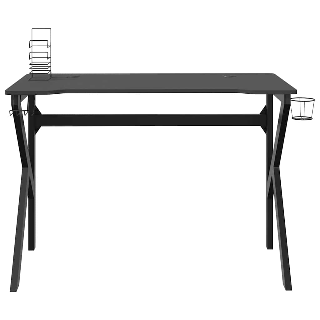 Escritorio gaming con patas en forma de K negro 110x60x75 cm