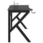 Escritorio gaming con patas en forma de K negro 110x60x75 cm